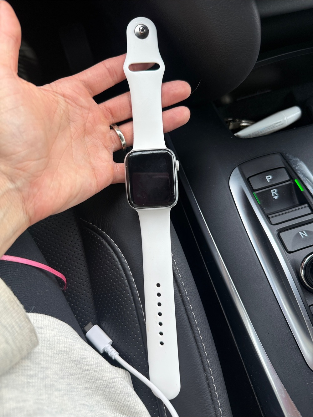 Apple White Smartwatch with Silicone Band